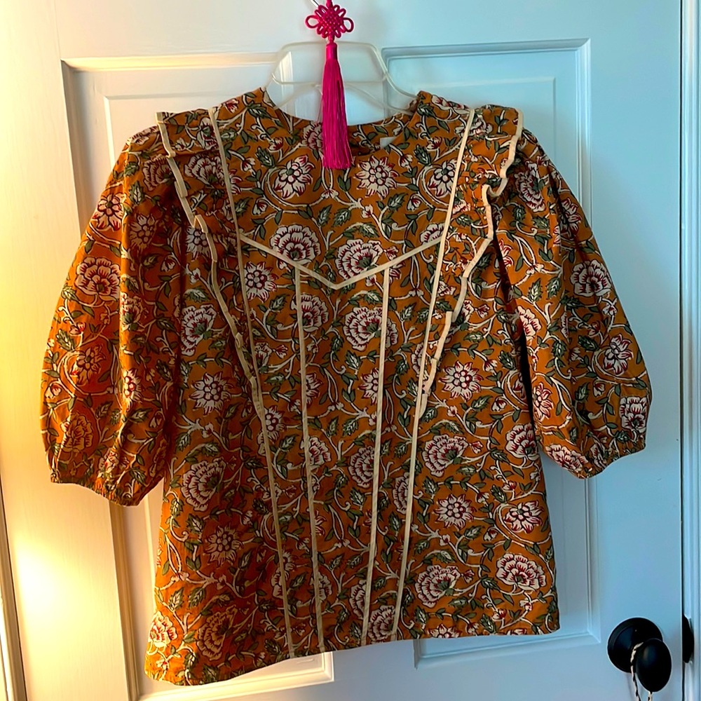 Stunning brand new BoHo French, Sezane ocher top 34 (2) 💋